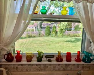 Crackle Glass pitchers 