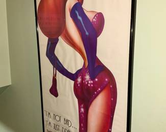 Full Length, Vintage 80s Who Framed Roger Rabbit Movie Door Poster One Sheet ,Jessica Rabbit