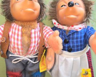  Steiff, Mecki and Micki  hedgehog dolls. 