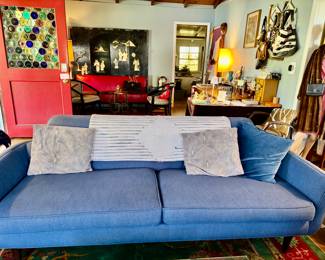 Crate and barrel comfy MCM style sofa