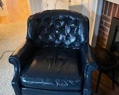 Navy Leather Chair