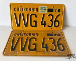 9104 1950s California License Plates