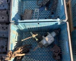 944  Bench Vise, Bench Grinder Casing, Candle Holders, Tire Spreaders 