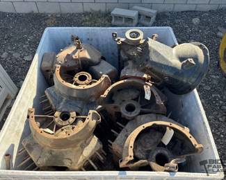 952  6 Ford Engine Blocks, Oil Pan, 2 Bell Housings 