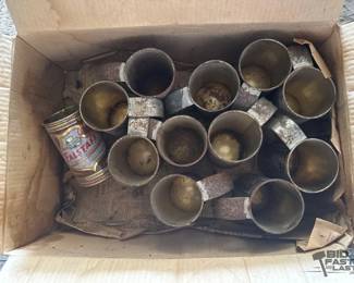 9008 Vintage Falstaff Tin Mugs in Original Box