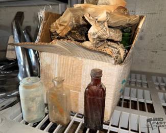 4606 Box of Old Glass Bottles