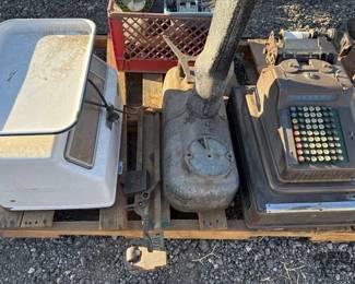932 3 Scales and a Cash Register