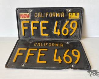9100 1960s California License Plates