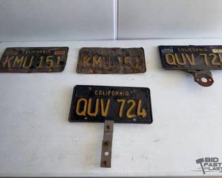 9522  4 License Plates 