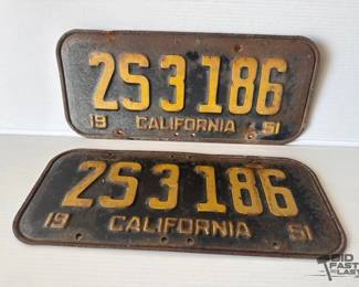 9098 1950s California License Plates