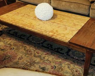 Solid maple coffee table with heavy marble top. Purchased in W. Germany in 1961.