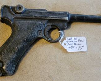 Sold cast aluminum German Luger prop pistol. Non-firing.