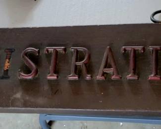 This original "Registration" sign hung over the desk in The Natchez Trace Inn during the 1980's.