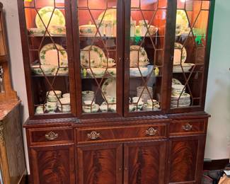 Flamed Mahogany Breakfront "American Masterpiece Collection" by Hickory