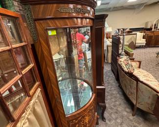 Inlaid Italian Corner Curio