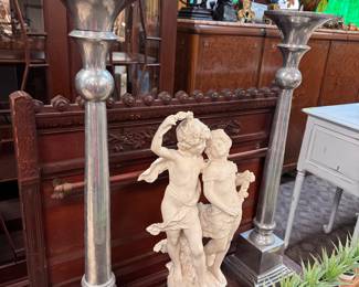 Tall Pewter Candlesticks