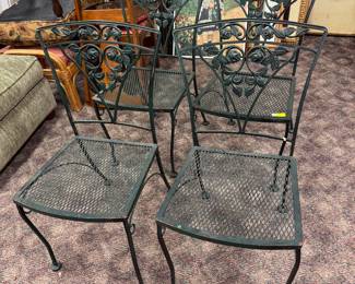 Set 4 Woodard Wrought Iron Chairs