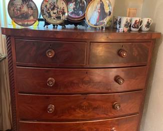 Vintage Chest of Drawers, Norman Rockwell Set of Cups , and Lamps  
