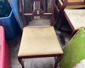 Vintage Harp Back Chairs with Cushion set of 4 Chairs