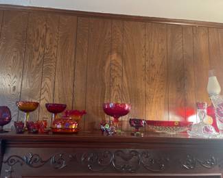 Fenton Glass Ware and Hofbauer Byrdes Ruby Red Glass ware