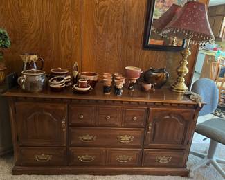 Vintage Dresser,  Vintage Hull  and McCoy Stoneware Items