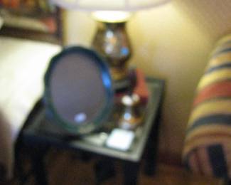 Iron & glass end table