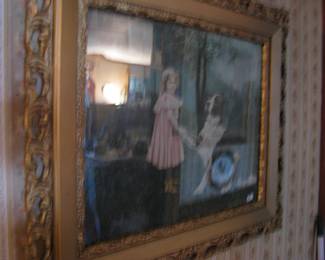 FRAMED GIRL & DOG