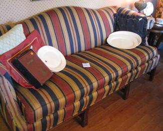 Beautiful sofa, ironstone platters