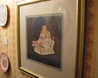 old framed print