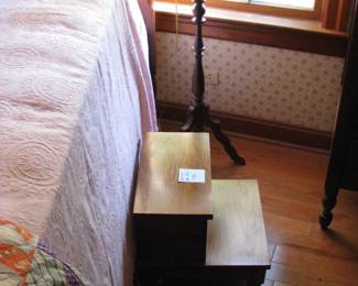 Walnut bed steps, walnut fern stand