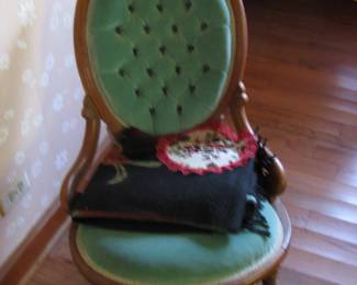 WALNUT UPHOLSTERED CHAIR