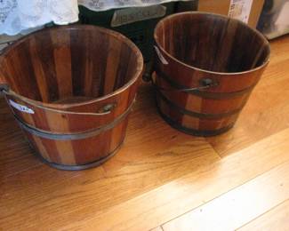old wood buckets