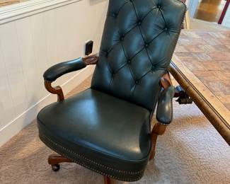 Vintage Tufted Leather Office Chair - $300