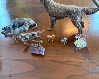 Bundle of dog figurines- $100 all- most are pewter 
