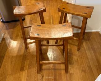 Set of 3 Wooden Stools - $50 for the set - 24" seat height