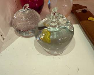 $20 for all 4 crystal apple paperweights
