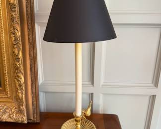 Pair of Frederick Cooper brass candlestick buffet lamps - $200 for the pair - 28" tall