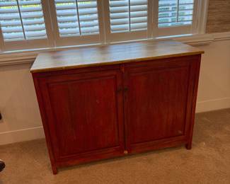 Primitive Red Distressed Cabinet - $650 - 48"w x 21"d x 36"t