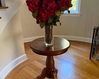 Antique Pedestal Accent Table - $125 - 24" diameter x 30" tall (need for refinishing reflected in price)