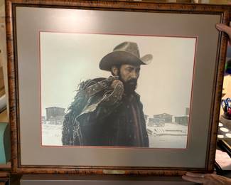 At the Burial of Gallagher and Blind Bill framed art by James Bama.