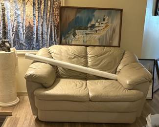 There are three leather couches including this one.
