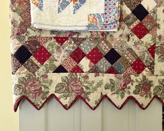 Numerous handmade quilts