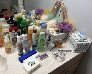 Lots of bathroom items