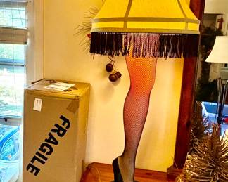 Leg lamp (exact size) from the official store in Cleveland.