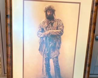 Mountain Man with Rifle framed artwork by James Bama.