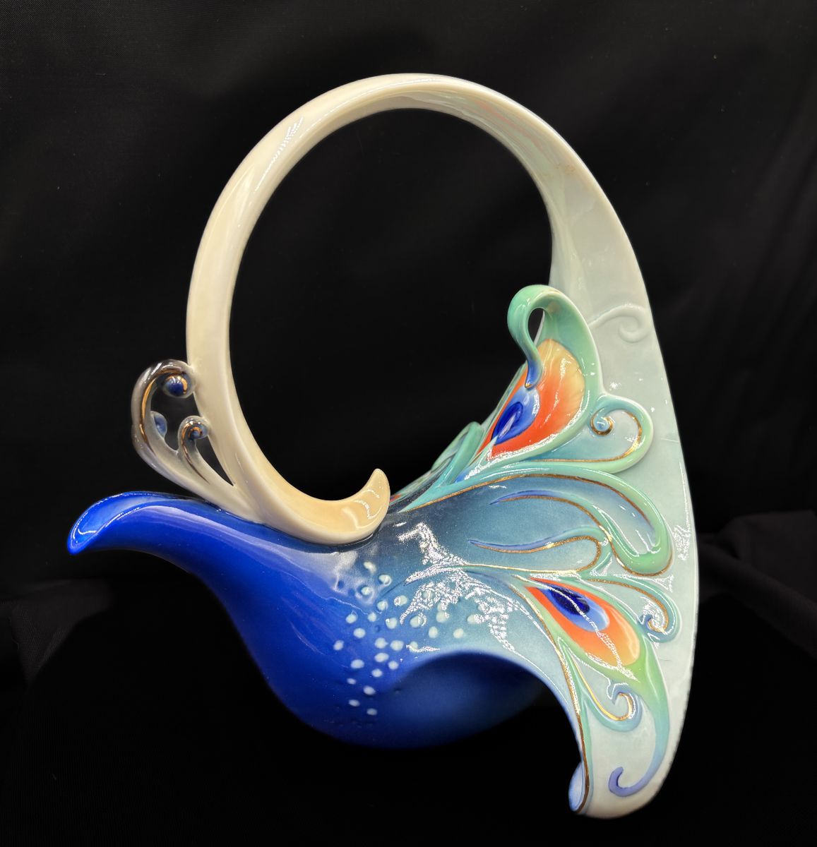 Franz Kathy Ireland Peacock Splendor Porcelain Tea Pot