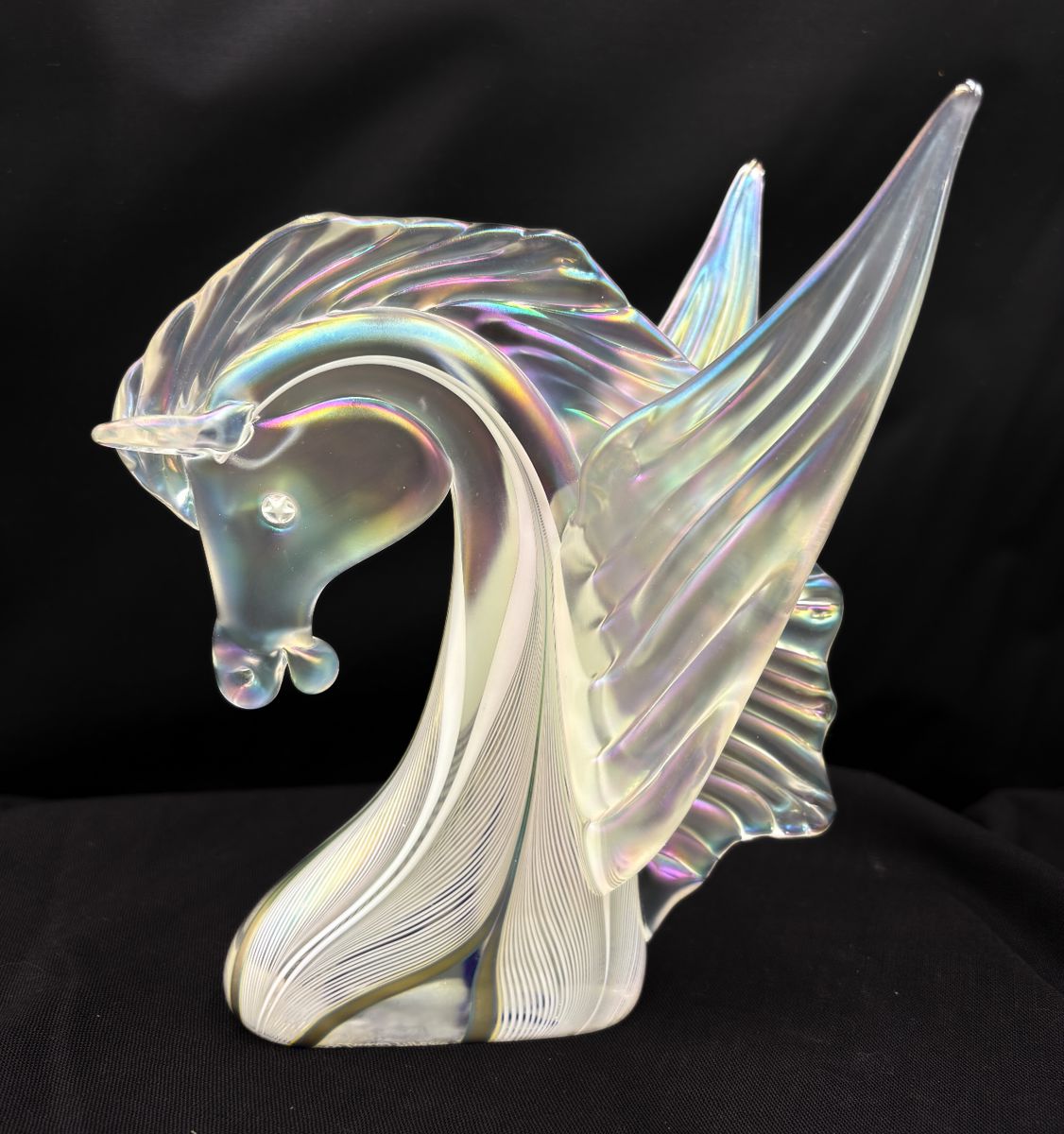 Stewart Abelman signed Pegasus The Flying Horse Art Glass