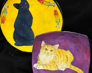 Kitty Cat Plates - Rainbow Gate, Santa Fe
