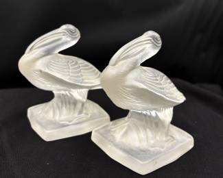 Fostoria Frosted Glass Pelicans