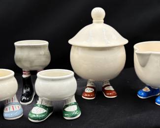 Carlton Walking Ware Sugar/ Creamer and Egg Cups